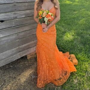 Elegant Orange Prom Dress